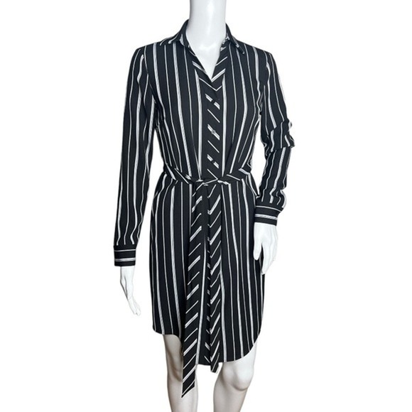 Brooks Brothers‎ Dress Womens 0 Petite Black White Stripe Office Business Preppy - Picture 1 of 7